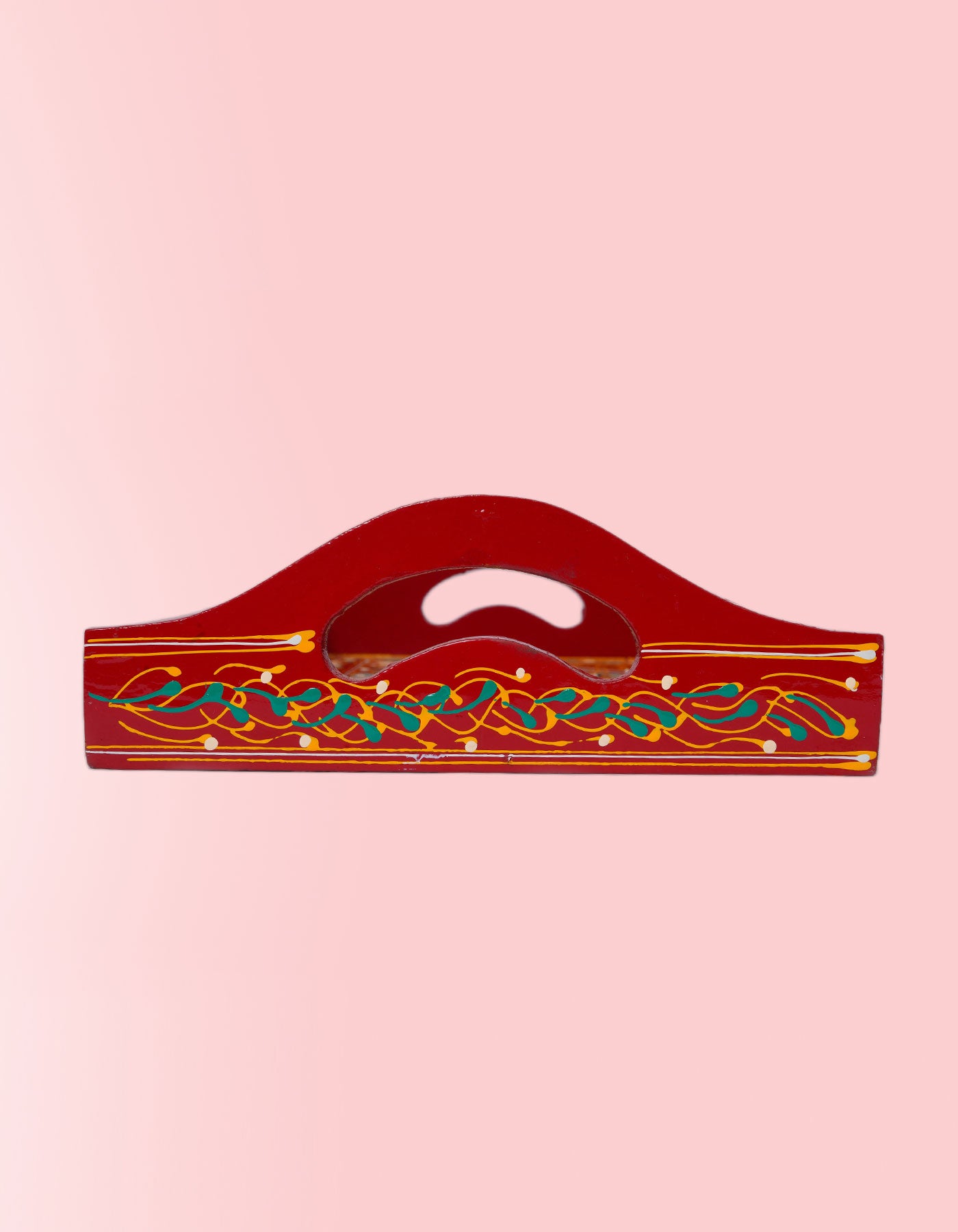Kashmiri Long Tray – Handcrafted Red Truck Art Artisan Serving Tray | Masttees