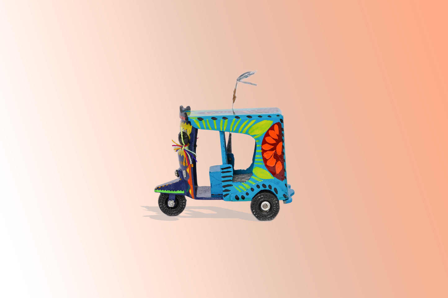Koel cyan Hand made decorative Rickshaw