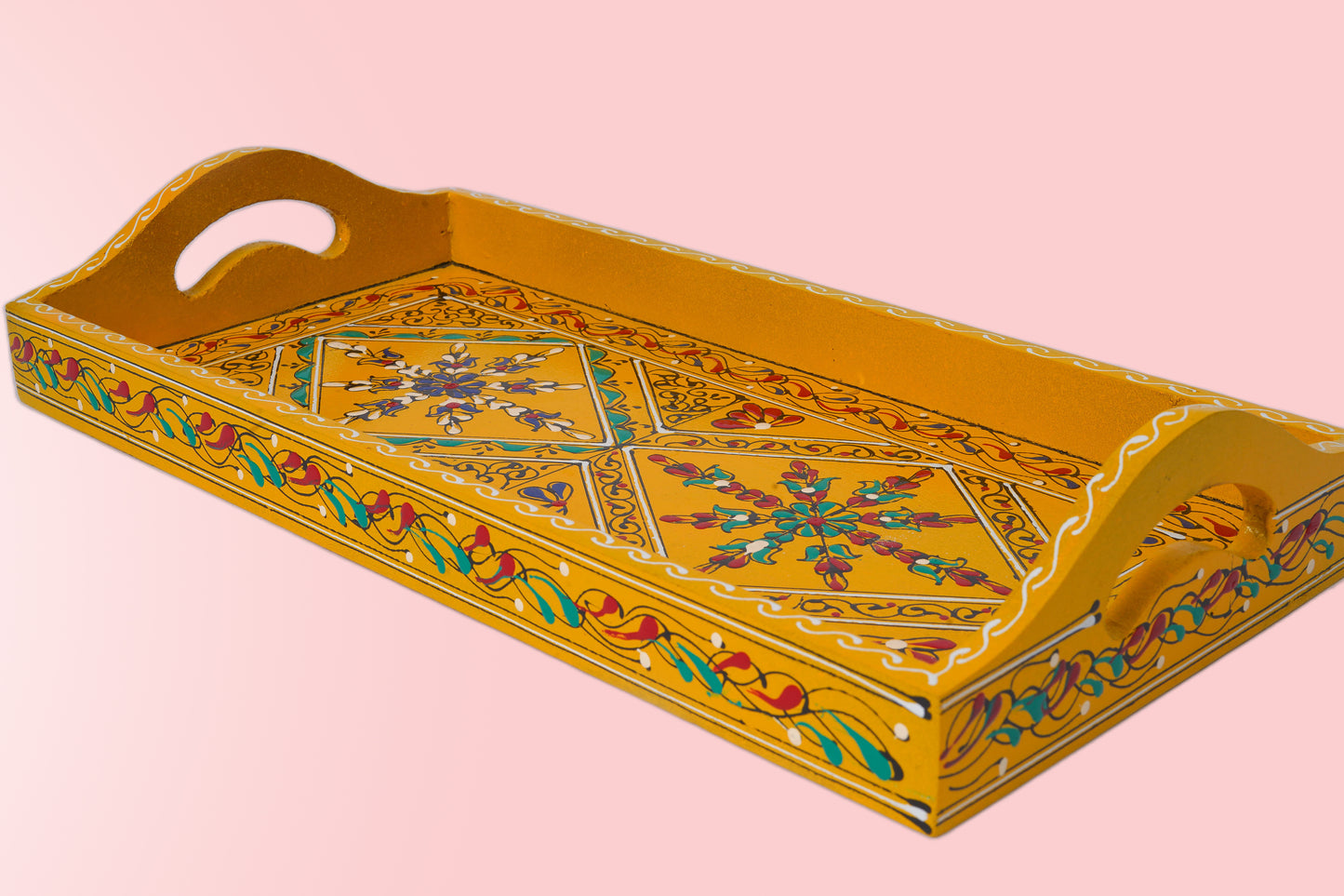 Artisinal Rectangular Yellow Tray
