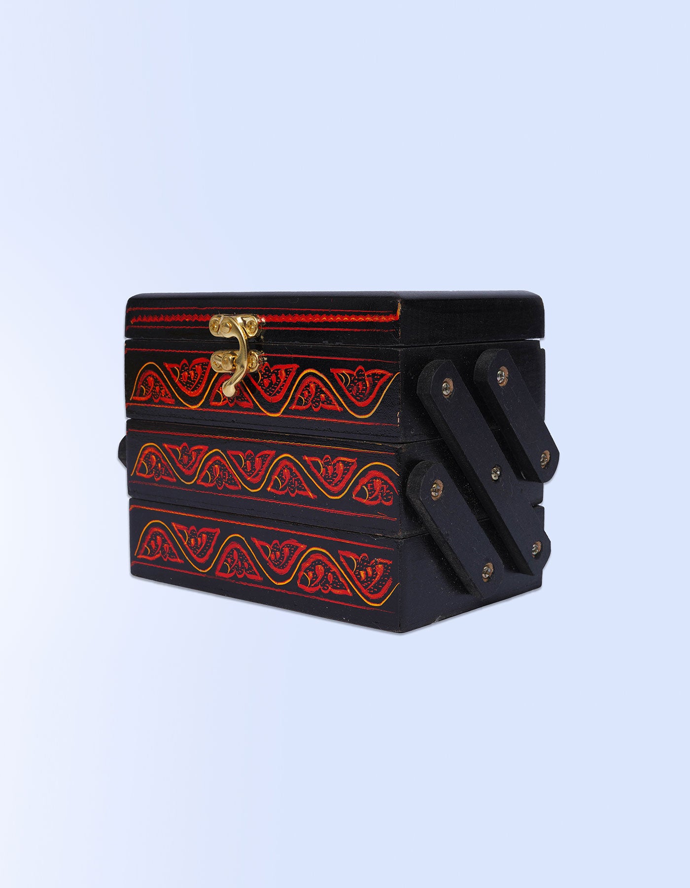 Noor Mahal Jewellery Box – Handcrafted Red Lacquer Vintage Jewellery Box | Masttees