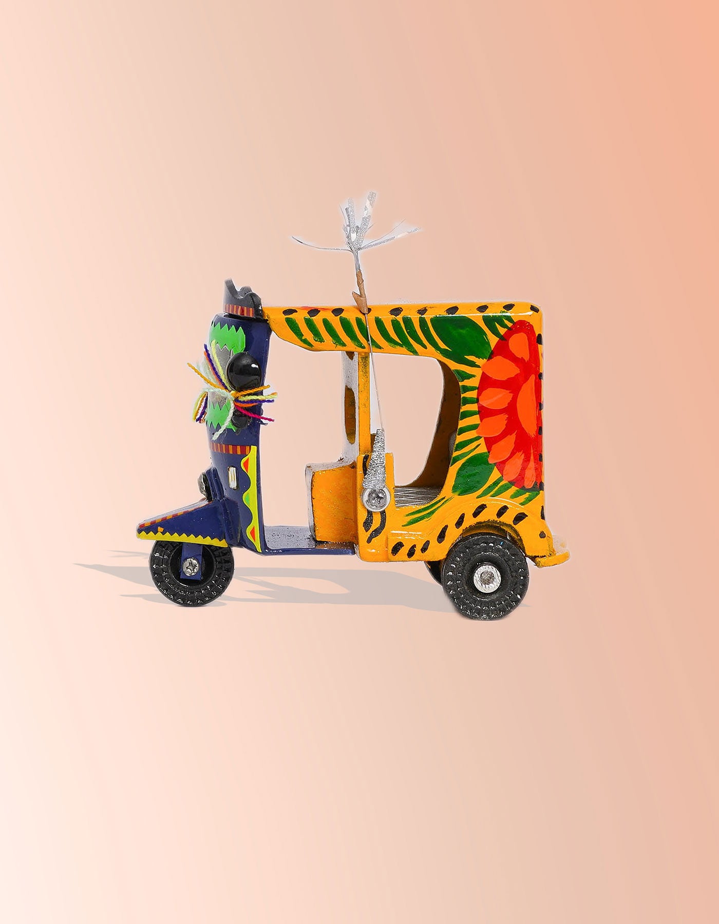 Rangela Rickshaw – Handmade Yellow Decorative Rickshaw Figurine | Masttees