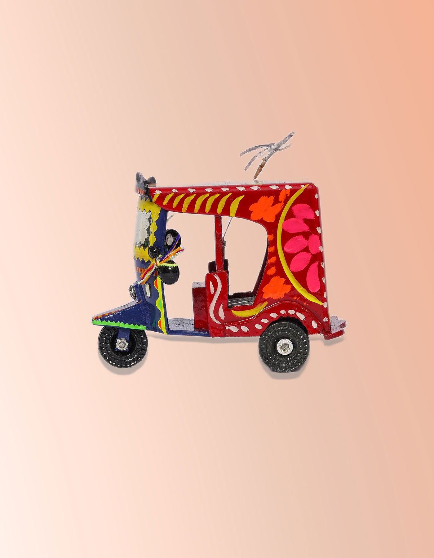 Filmy Rickshaw – Handmade Red Decorative Rickshaw Figurine | Masttees