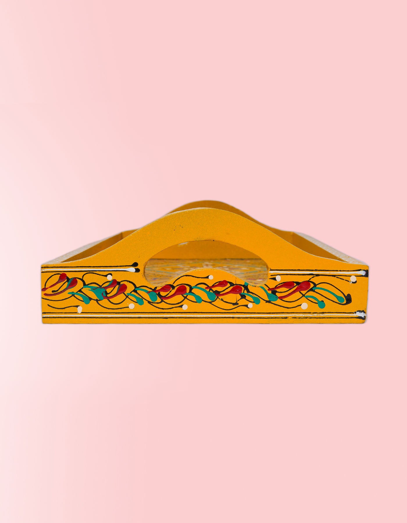 Akbari Long Tray – Handcrafted Yellow Artisan Serving Tray | Masttees