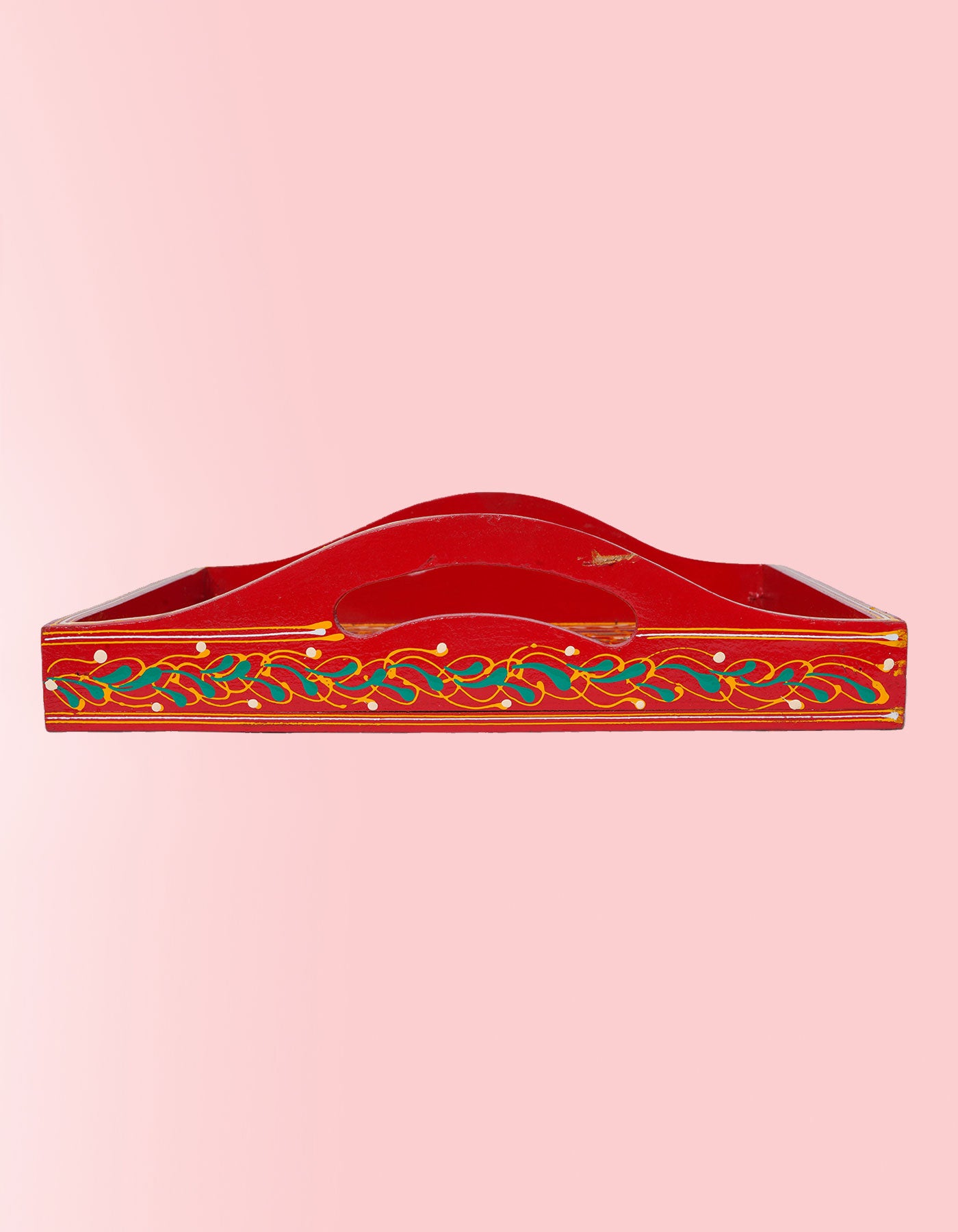 Lahori Box Tray – Handcrafted Square Red Artisan Serving Tray | Masttees