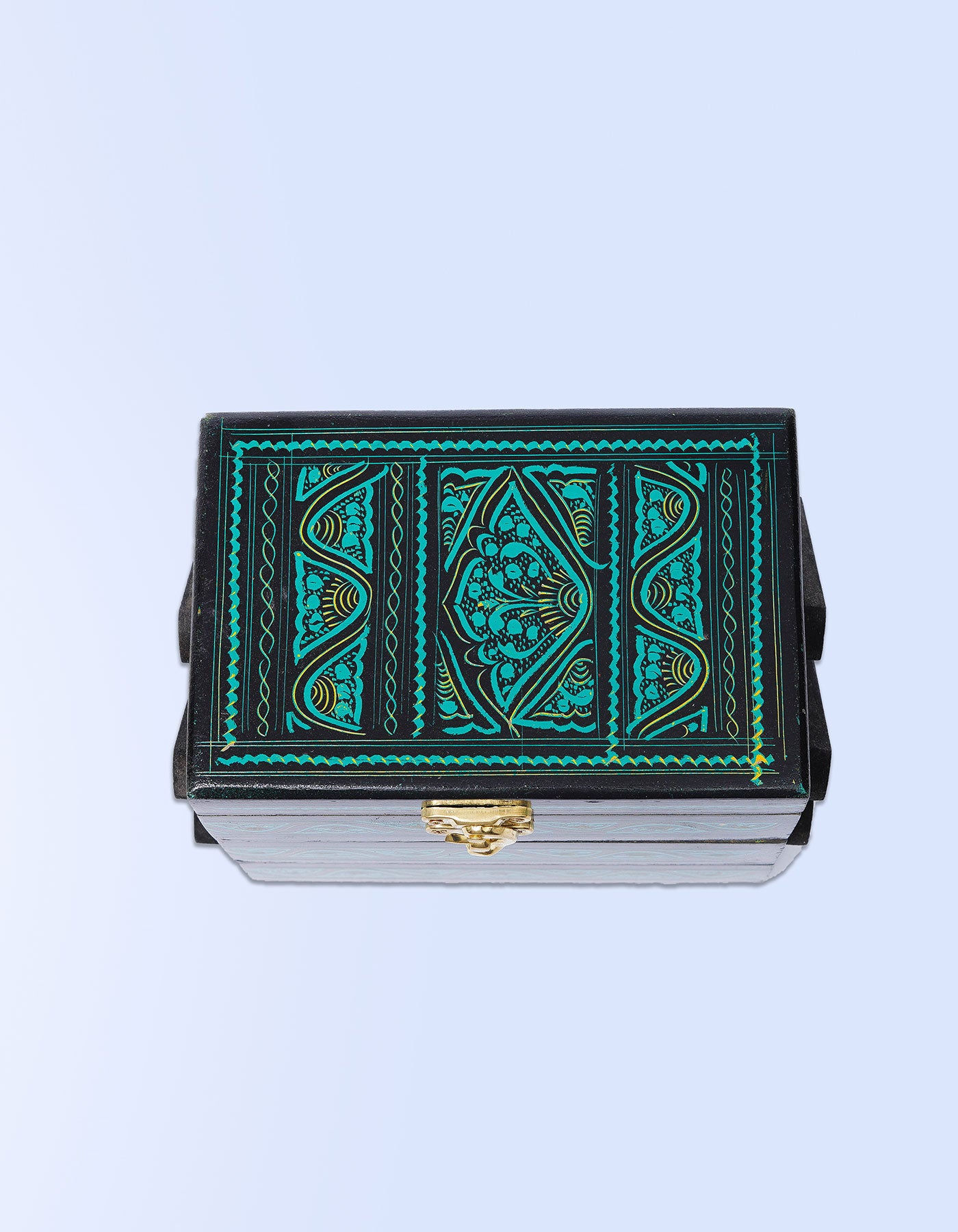 Sheesh Mahal Jewellery Box – Handcrafted Green Lacquer Vintage Jewellery Box | Masttees