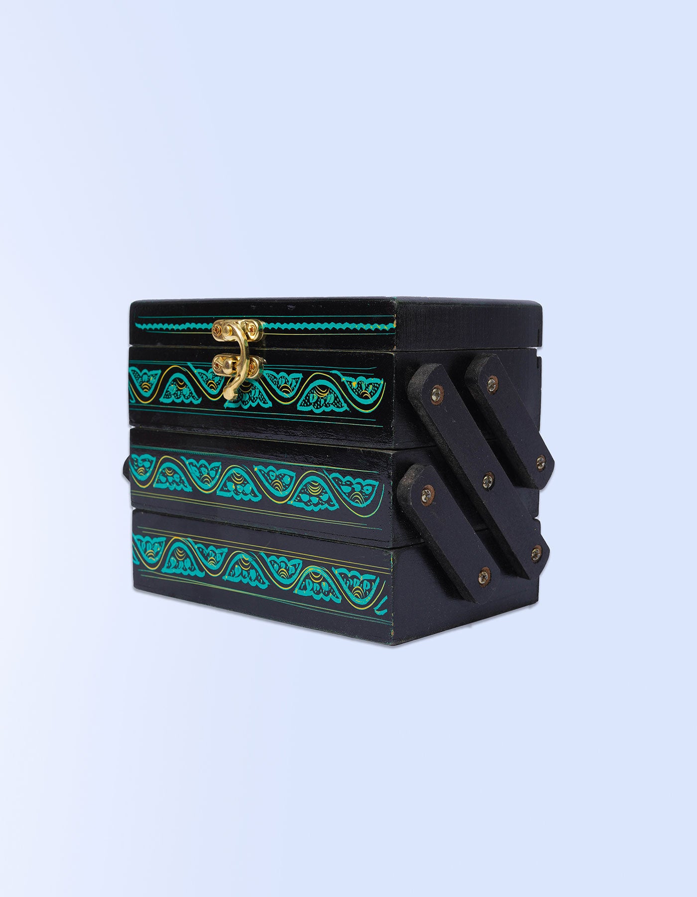 Sheesh Mahal Jewellery Box – Handcrafted Green Lacquer Vintage Jewellery Box | Masttees