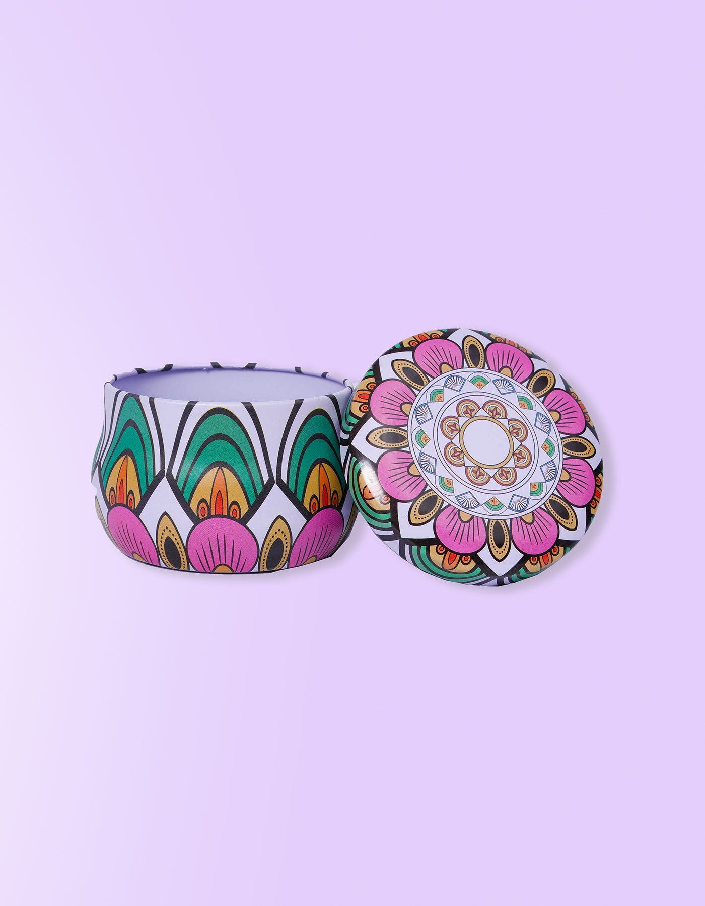 Daisy Mini Portable Tin – Compact Green Floral Printed Storage Tin | Masttees
