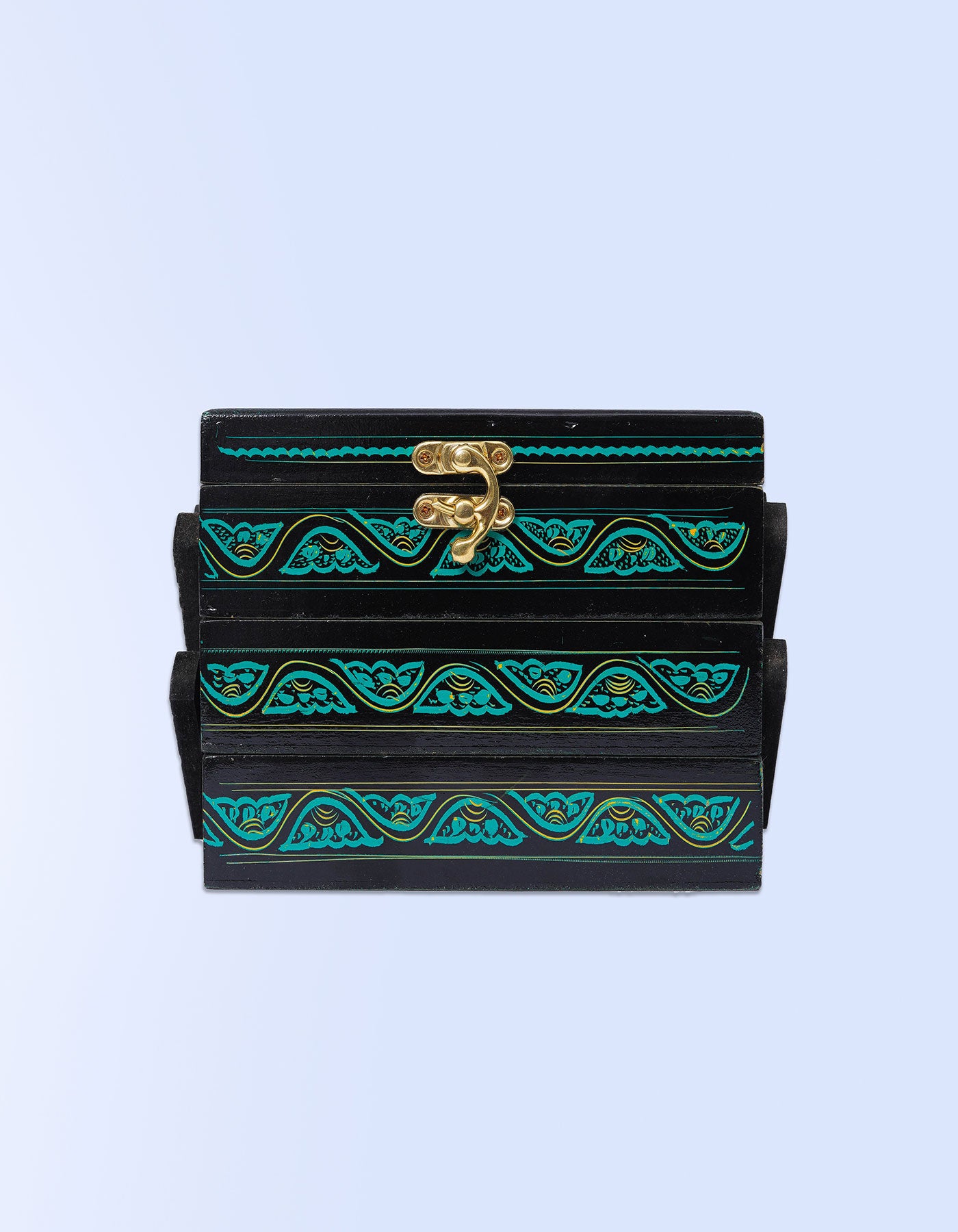 Sheesh Mahal Jewellery Box – Handcrafted Green Lacquer Vintage Jewellery Box | Masttees