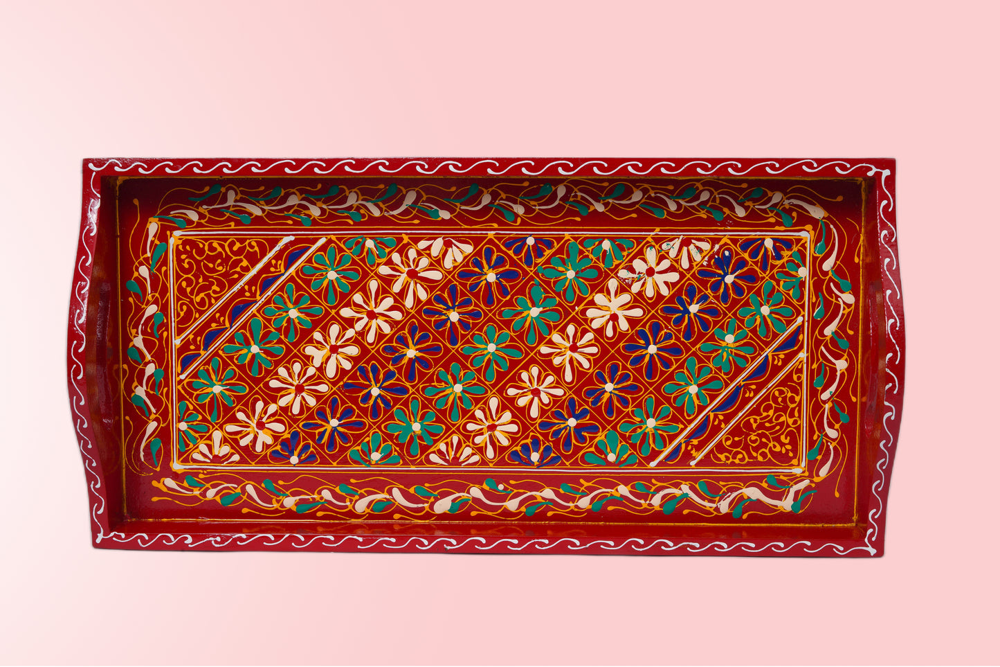 Artisinal Rectangular Red Tray