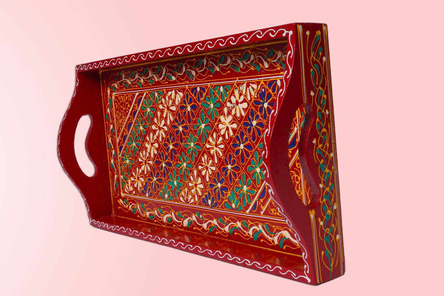 Artisinal Rectangular Red Tray