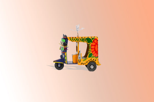 Yellow Hand made decorative Rickshaw