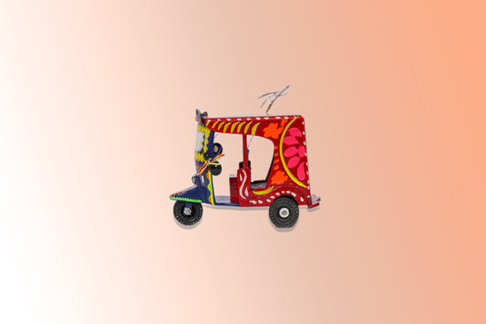 Red Hand made decorative Rickshaw
