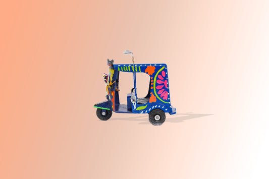 Blue Hand made decorative Rickshaw