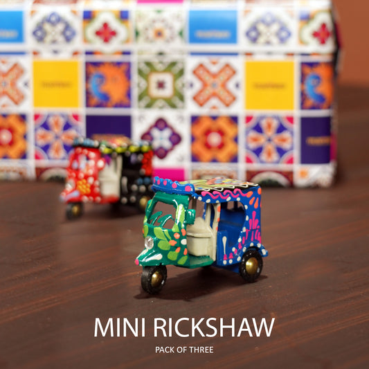 Hand made decorative mini rickshaw (3 pack)