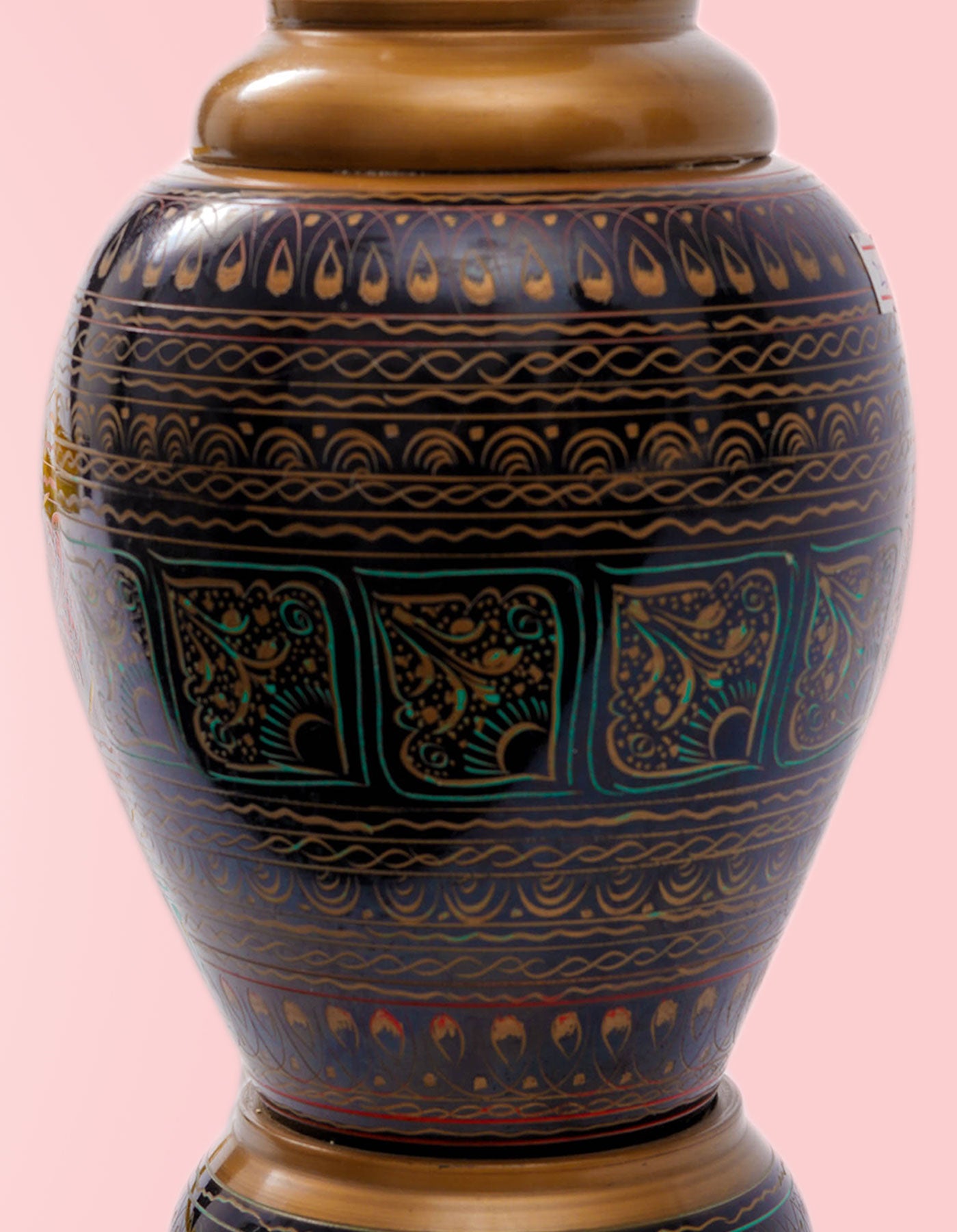 Shalimar Bagh Lacquer Vase – Hand-Painted Artisan Decorative Vase in Blue | Masttees