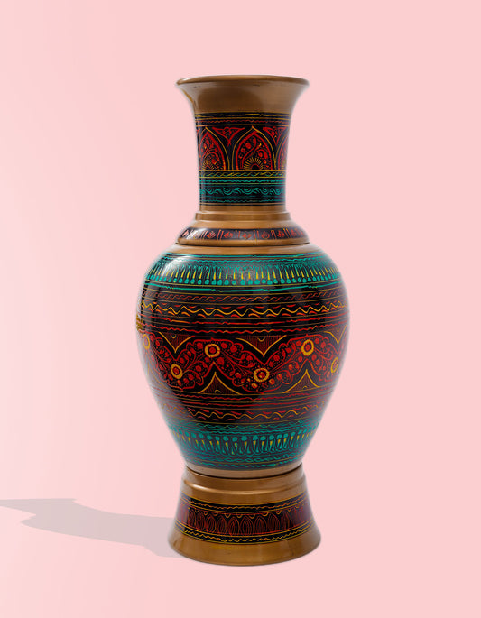 Rani Bagh Lacquer Vase – Hand-Painted Artisan Decorative Vase | Masttees