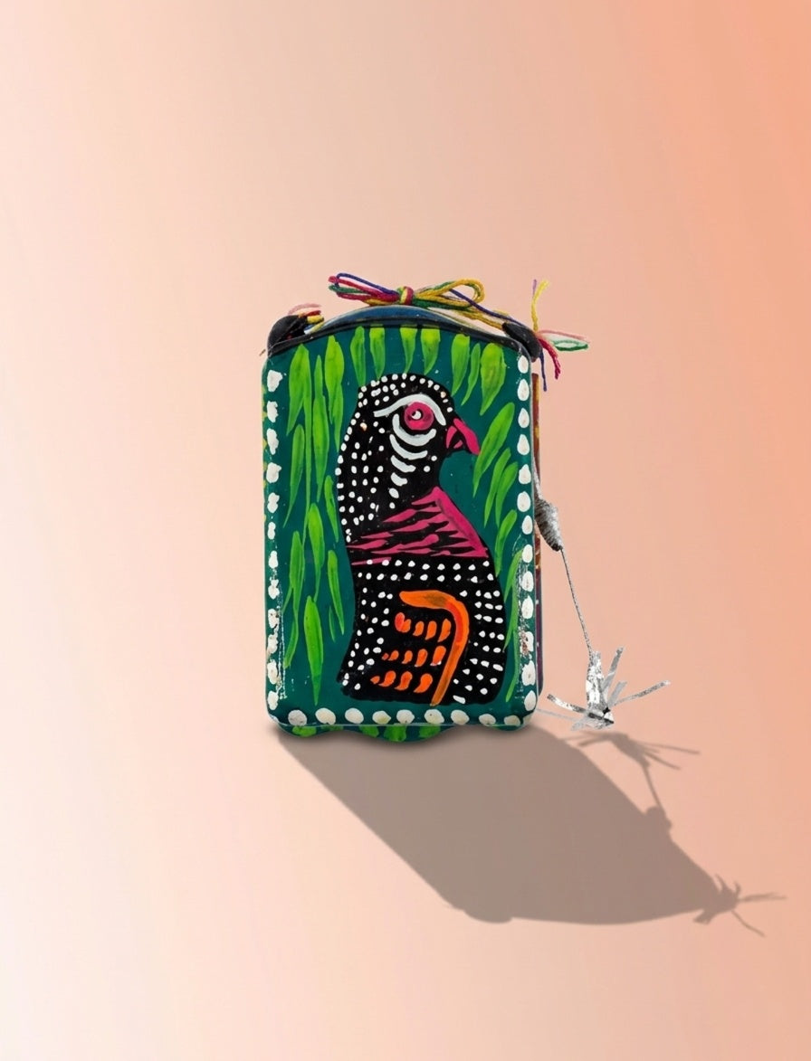 Mastana Rickshaw – Handmade Decorative Green Rickshaw Figurine with Parrot Motif | Masttees